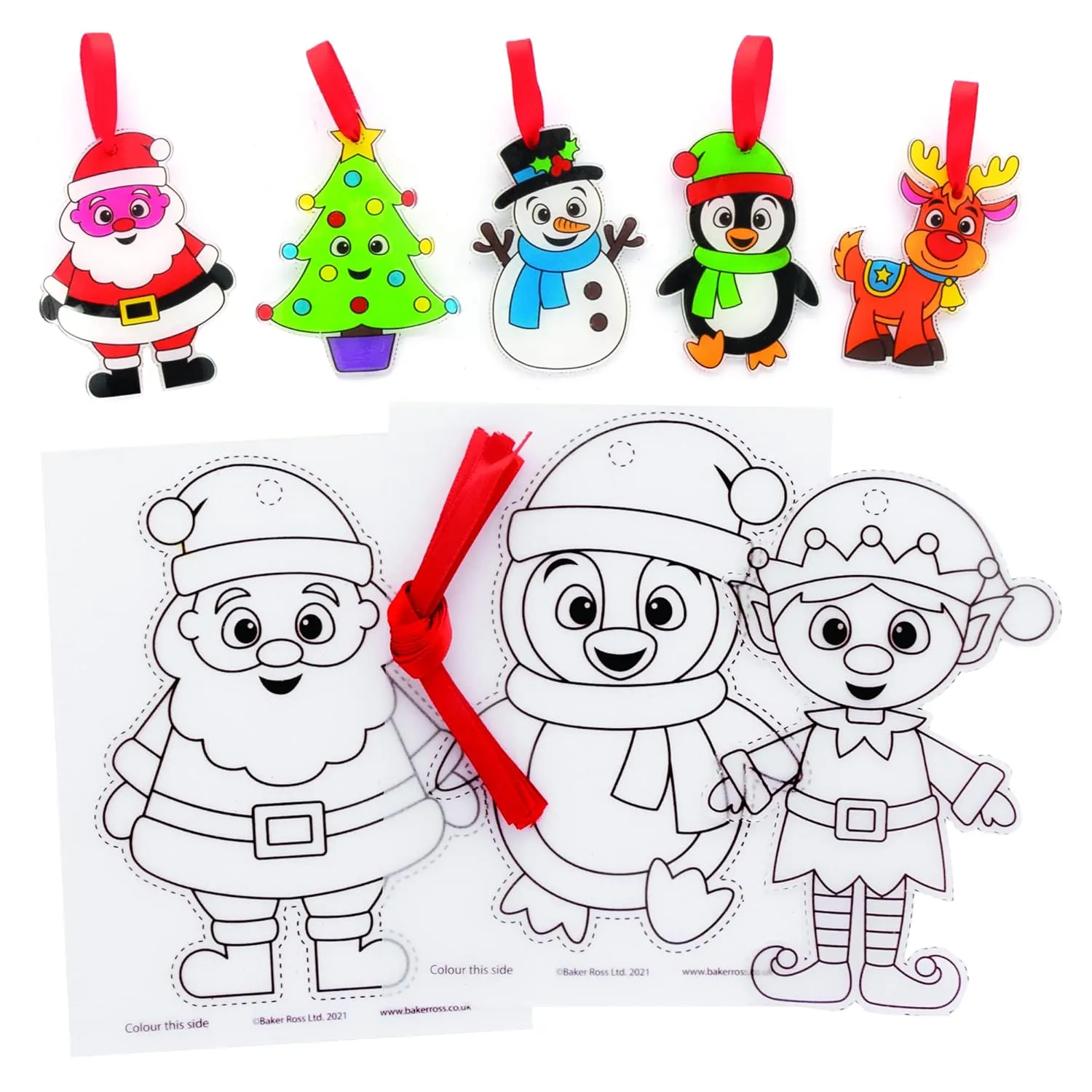 for Kids, Ideal Arts and Crafts Project for Children (FE991) chimpanzee Baker Ross Christmas Super Shrink Decorations - Pack of 10, Make Your Own Christmas Decorations, Creative Activities 