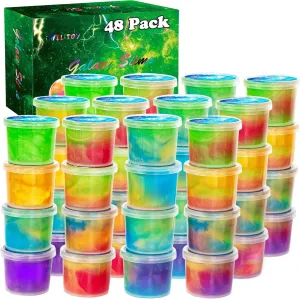 for Kids, Super Soft and Non Sticky Fidget Toys for Girls Ages dating 7 12 Galaxy Slime 48 Pack, Water Slime Party Favors for Kids Classroom Prize, Christmas Goodie Bag Stuffers, Valentine 