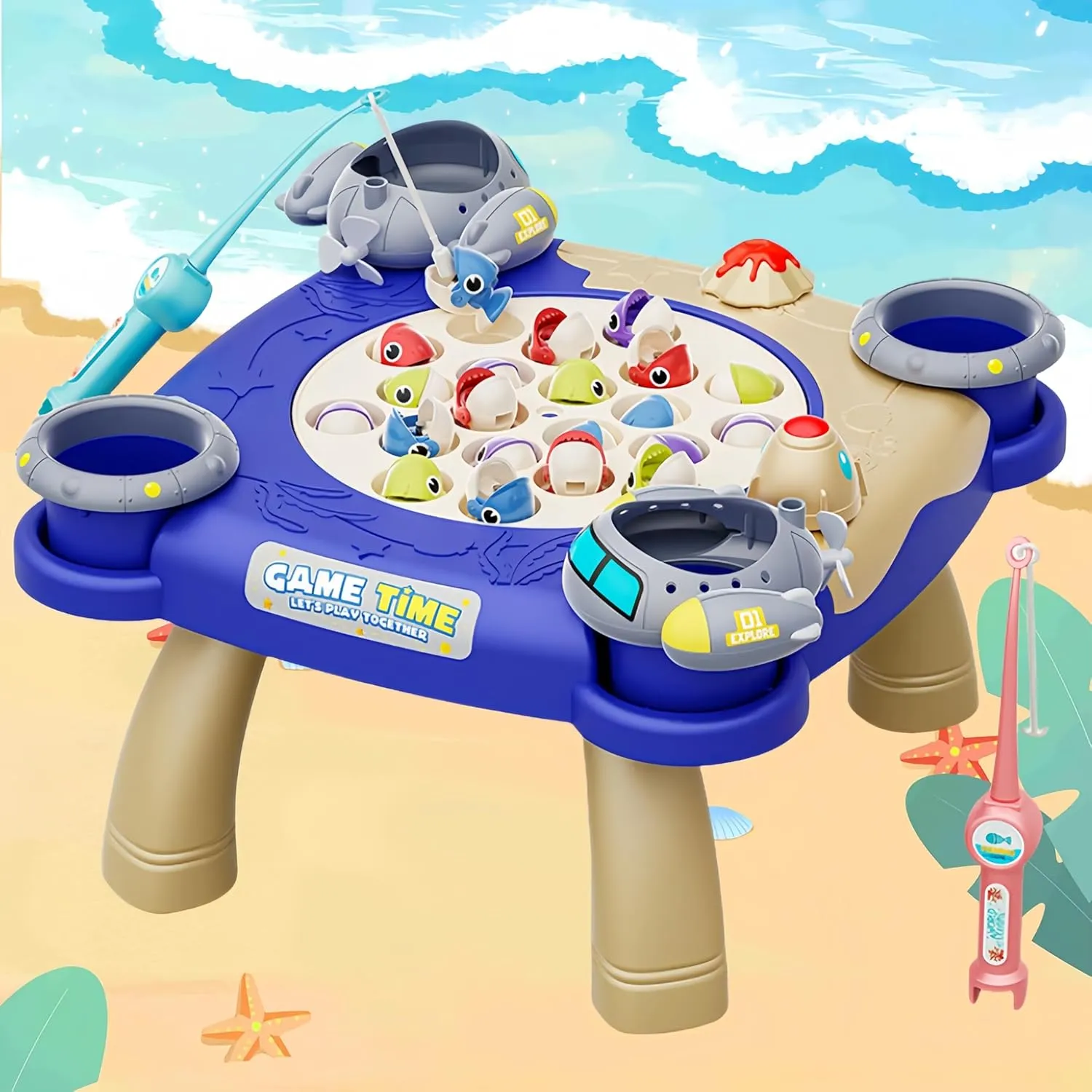 for Kids Toddlers 3-8 Years Old, 47-Piece Fishing awkward abolish Toy Set, Fun Fishing Board Game, for 3-8 Year Old Boys Girls Magnetic Fishing Game 