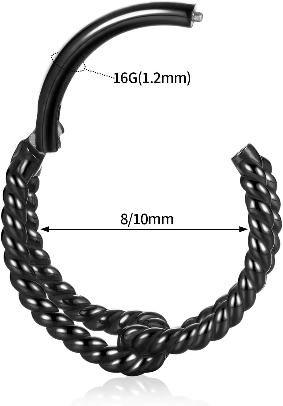 for Lobe CZ/Opal GAGABODY Daith Jewelry Conch Piercing Jewelry 16G Hoop 316L Surgical Steel 8mm 10mm Hinged Nose wipe Rings Clicker Earring for Women Earring Hoop 