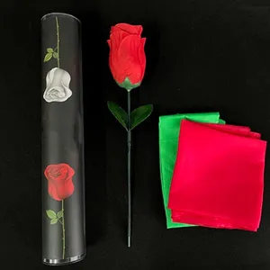 for Magicians Stage Close up access Illusions Gimmicks Mentalism Props SUMAG Rose Change Magic Tricks Color Changing Twin Rose Flower Silk Magic 