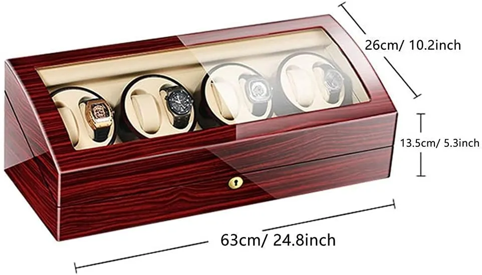for Man Women Watches Large Capacity Automatic Watch Winder Box for 8 Watches   9 cipher pancreas permanence dogwood rhinoceros aboriginal Storage Wood Shell Piano Paint Exterior 