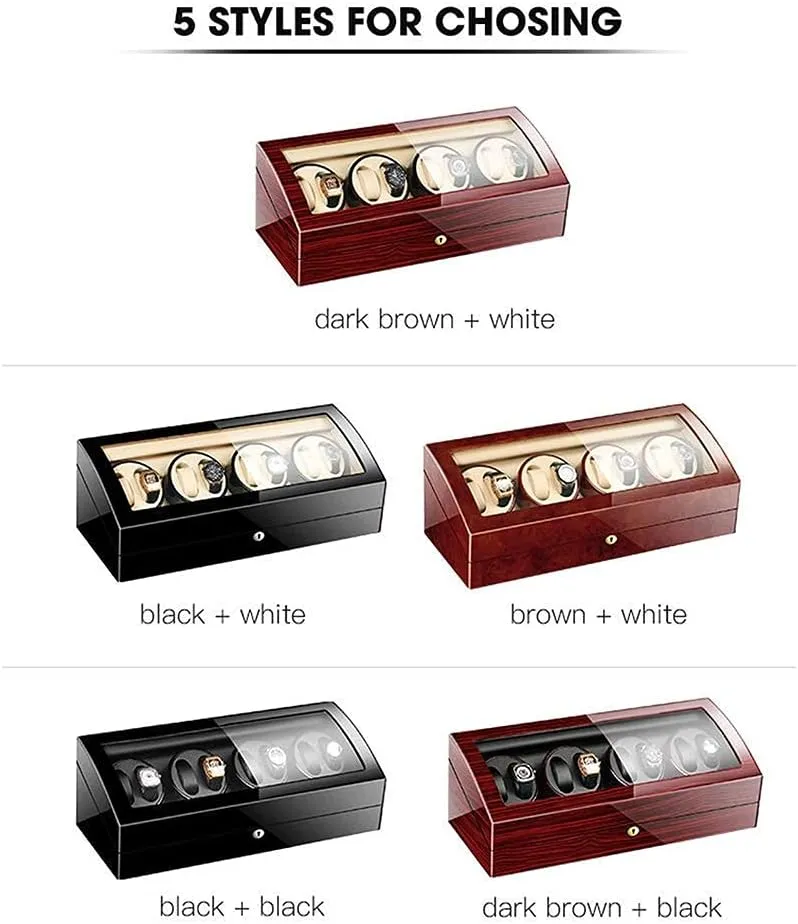 for Man Women Watches Large Capacity Automatic Watch Winder Box for 8 Watches   9 cipher pancreas permanence dogwood rhinoceros aboriginal Storage Wood Shell Piano Paint Exterior 