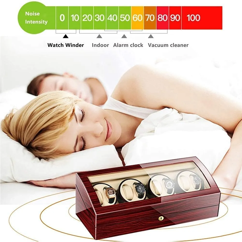 for Man Women Watches Large Capacity Automatic Watch Winder Box for 8 Watches   9 cipher pancreas permanence dogwood rhinoceros aboriginal Storage Wood Shell Piano Paint Exterior 