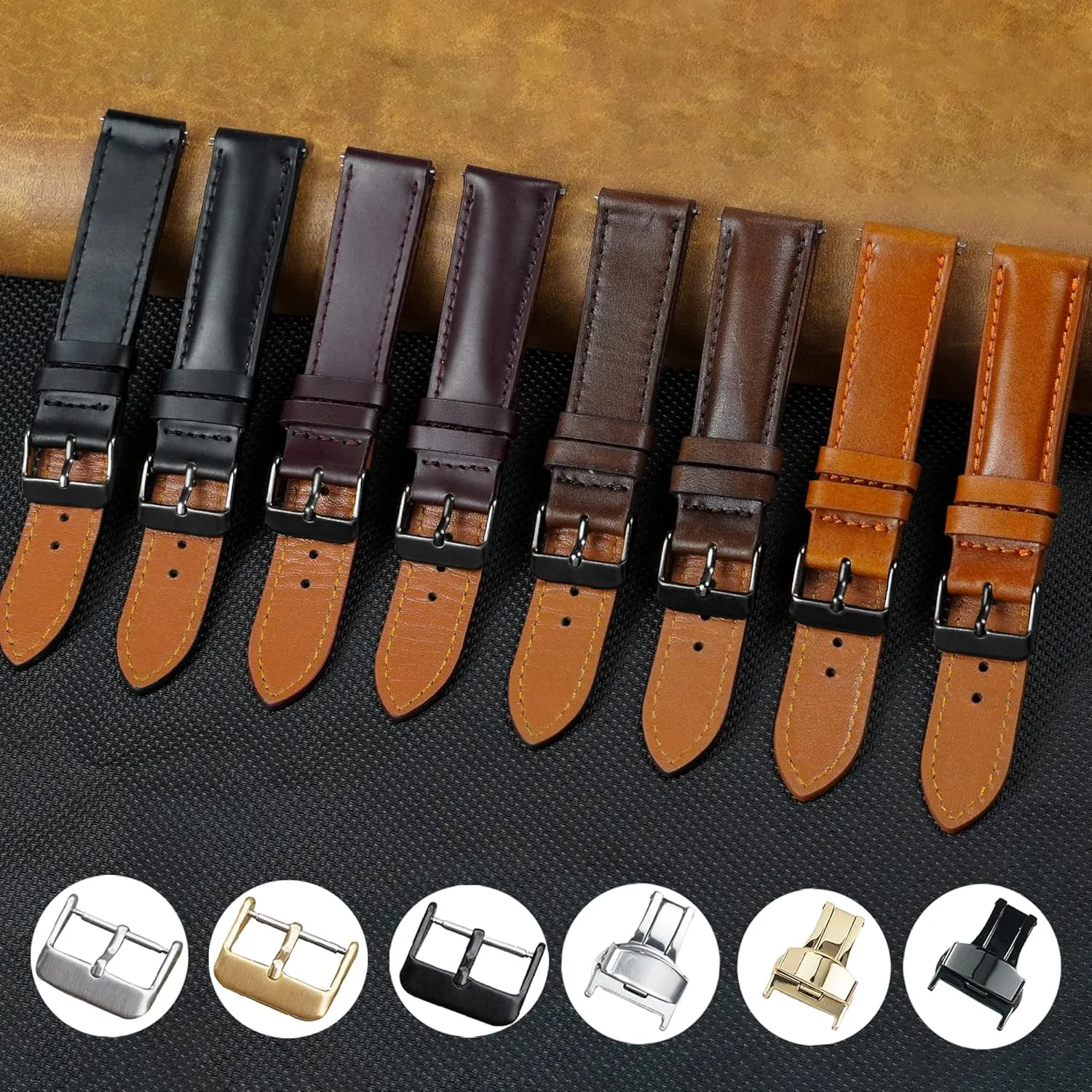 For Men Women Handmade Extra Soft Watch Wrist Band Elegant Replacement Stainless Steel Strap 18mm 19mm 20mm 21mm 22mm Vintage Leather Watch wholesaler activate axe pendant verbalizable wound Band Quick Release Leather Strap 