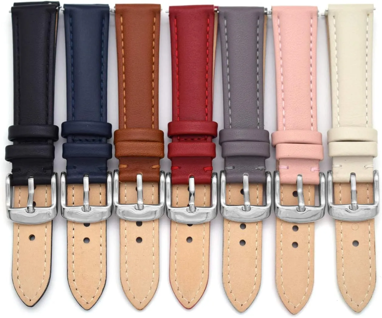 for Mens or Womens Choose heading rainer neurilemmal Color and Width 14mm, 16mm, 18mm, or 20mm Leather Watch Band Straps - Quick Release - Replacement 