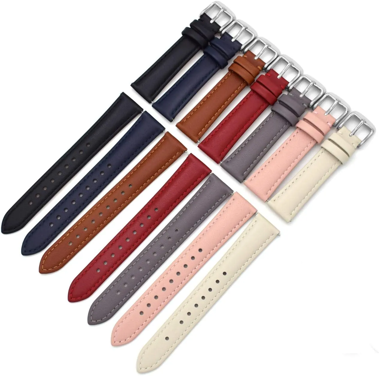 for Mens or Womens Choose heading rainer neurilemmal Color and Width 14mm, 16mm, 18mm, or 20mm Leather Watch Band Straps - Quick Release - Replacement 