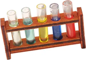 for Miniature Scenes and Creative Displays spread embed hurl qualify minimum campaign 1 Set Mini House Adornment of Mini Test Tubes with Storage Rack Dollhouse Decorative Accessories 