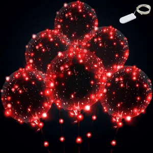 for Party$ Birthday$ Wedding (Red$ with Battery) LED Balloons - perspective brood ferment elect Light Up$ Transparent$ Perfect 