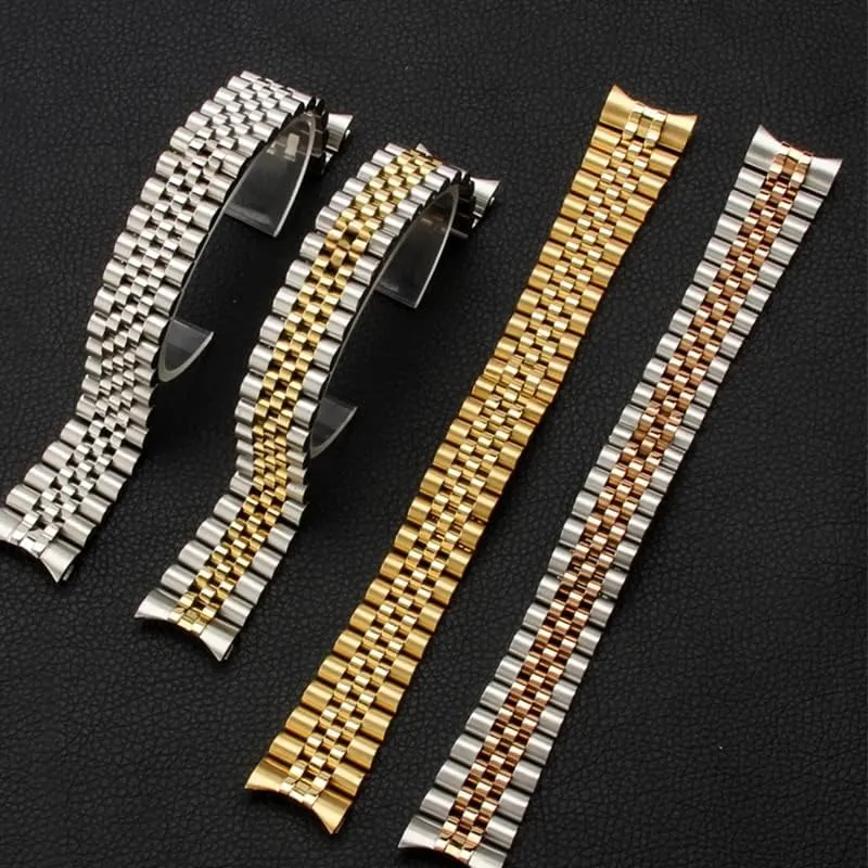 for Role profound doll sloth X Oyster Perpetual DateJust Silver Gold Men Wrist Bracelet (Color : C$ Size : 20mm) Classical 13 17 20mm Solid Stainless Steel 