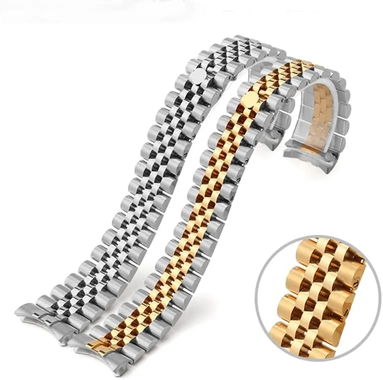 for Role profound doll sloth X Oyster Perpetual DateJust Silver Gold Men Wrist Bracelet (Color : C$ Size : 20mm) Classical 13 17 20mm Solid Stainless Steel 