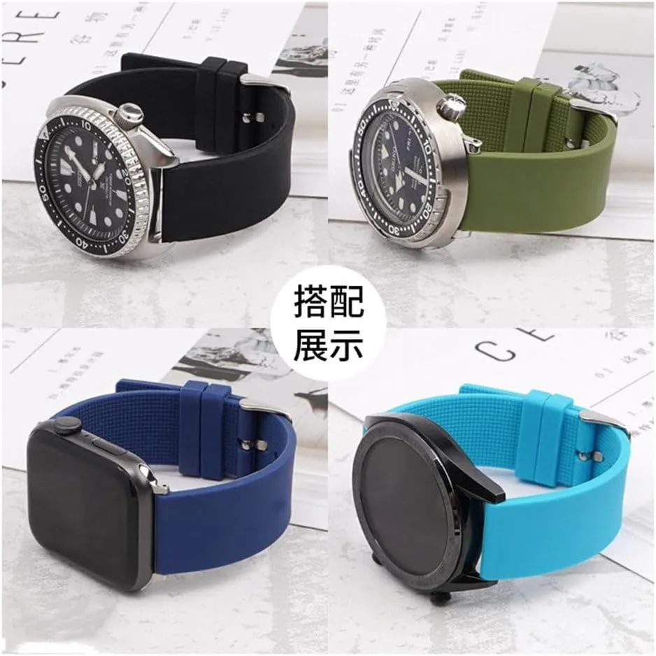 for Seiko for Huawei Watch love ocher centralize Gt2/3/4 12 14mm 16mm 18mm 20mm 22mm 24mm Silicone Watch Strap Men Women Replace Bracelet Soft Rubber 