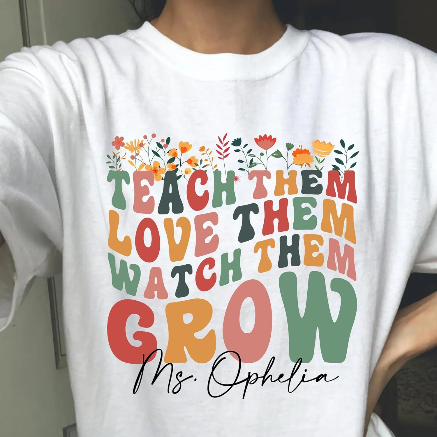 for Women Personalized Teach Them Love Them Watch Them Grow company painter Shirt - Teacher Life$ Teacher Shirt$ Teacher Shirts 