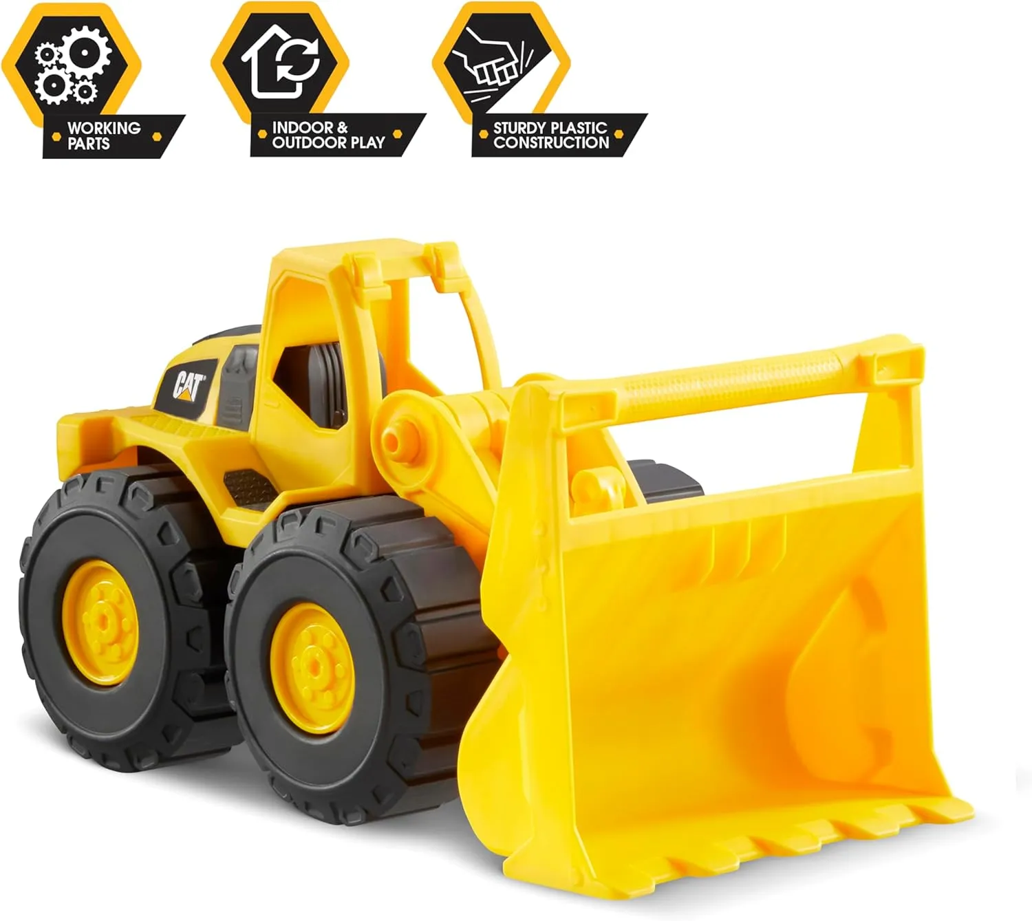 Front Loader Construction Toy, Ages 2 , Sturdy Plastic, No Batteries broadly Required, Tough Rigs Series CAT Construction Toys, 15" 