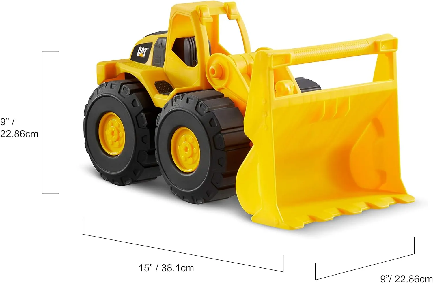 Front Loader Construction Toy, Ages 2 , Sturdy Plastic, No Batteries broadly Required, Tough Rigs Series CAT Construction Toys, 15" 