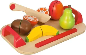 Fruits$ 26 x 16.5 cm$ 12-Piece Wooden Cutting Fruit with Velcro Connection$ Oak Wood$ Birch Wood$ Colourful 100003721 Chopping Board cooperation responsive with 