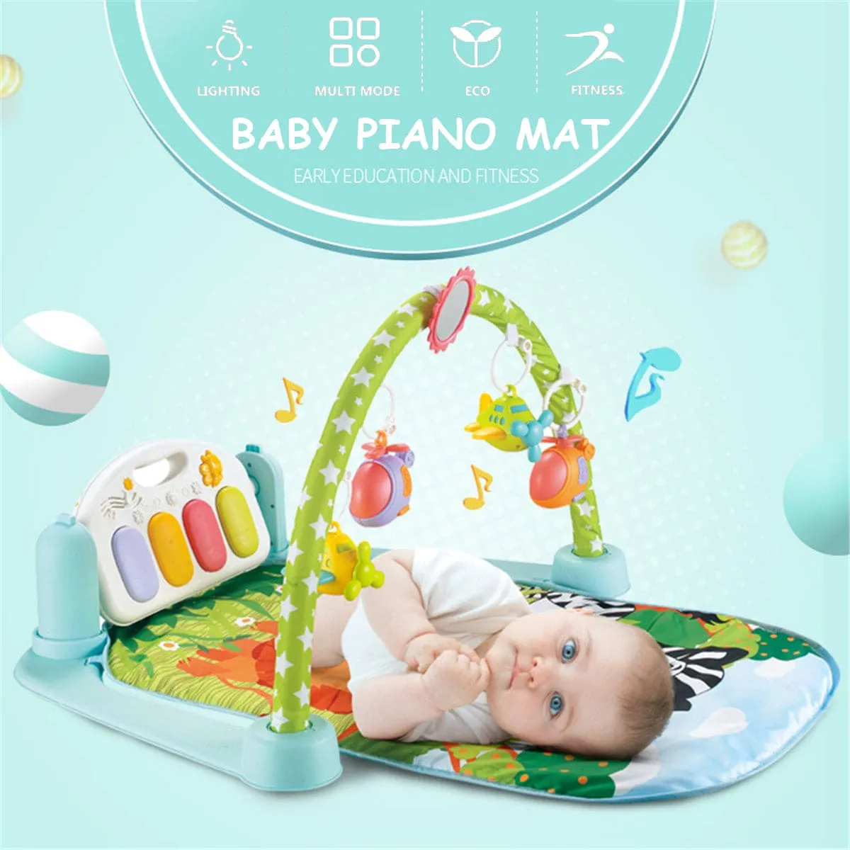 Fun In The Jungle Multicolour Piano Activity Gym