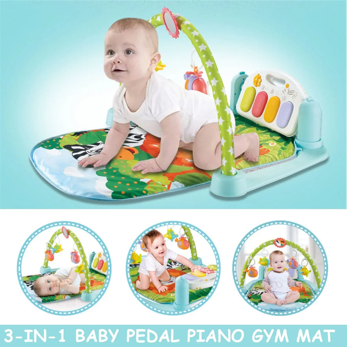 Fun In The Jungle Multicolour Piano Activity Gym