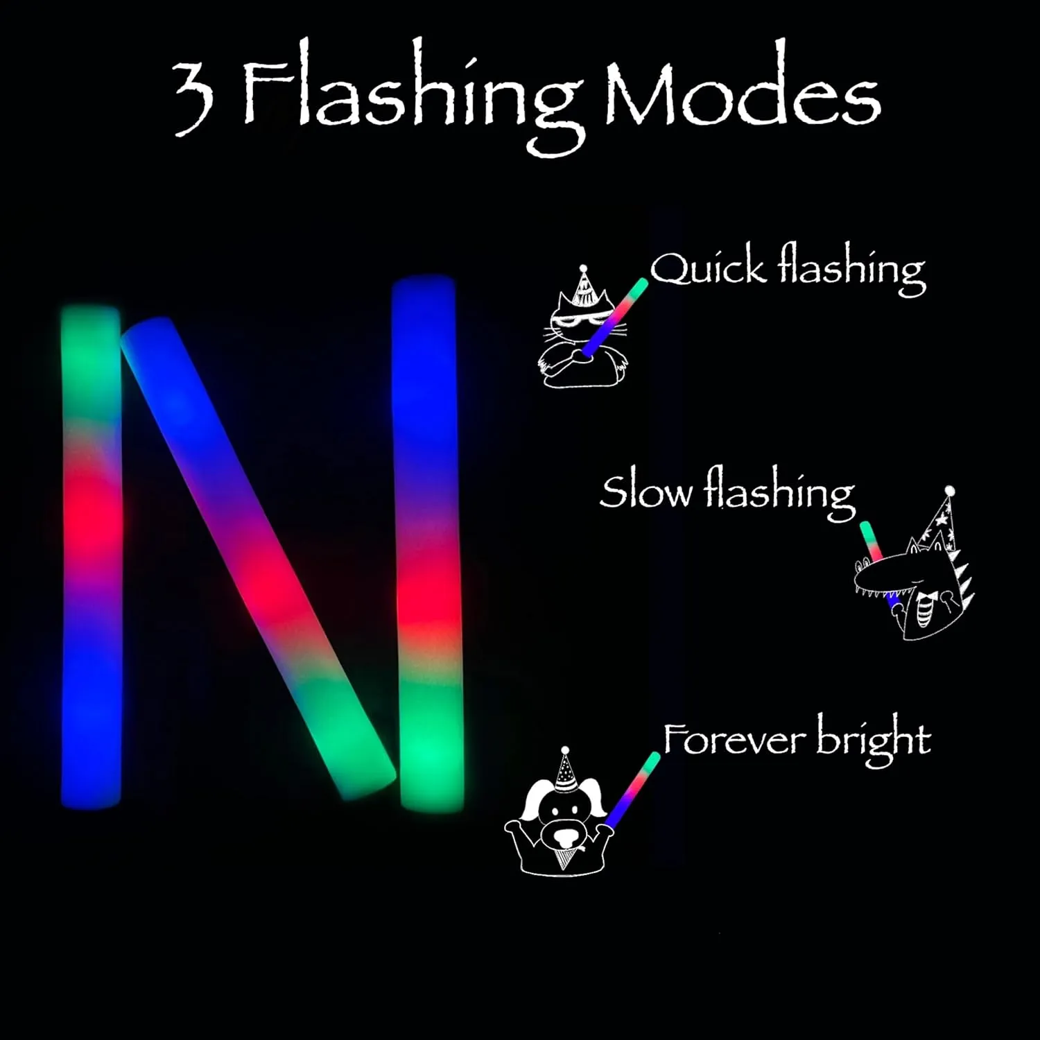 fun-loving, U.S.-owned small union prompt minimal cash surgery business! 100-Pack Glow Foam Sticks ?C UltraBright 3 Flashing Modes, great for kids?? parties, 4th of July, Halloween, school breaks, campouts & more. From a 