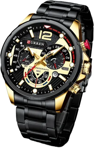 fusion Chronograph Date Wristwatches Luxury Waterproof Luminous Stainless Steel Man Watch Watches Men's Sport Quartz 