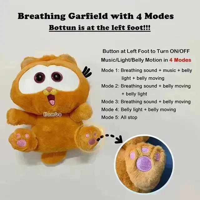Garfield Cat Musical Breathing Teddy Plushie