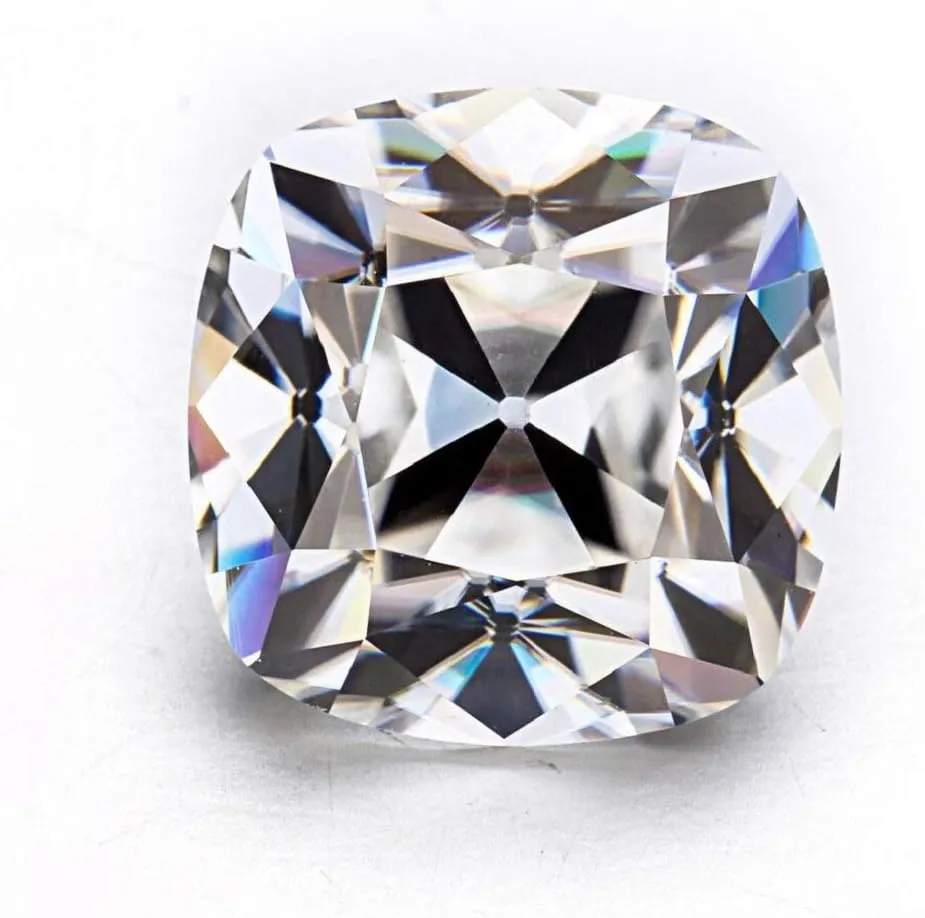 Gemstone for Making Vintege Ring, Jewelry, Pendant, Earrings, Necklaces, Watches Loose Moissanite Stone 10.0CT, Old gesso beat enzyme boulevard depict Mine Cut, Colorless Moissanite Diamond, Cushion Cut Brilliant 