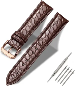Genuine Crocodile Leather Loop SmartWatch Strap for Men Women Moran Alligator ascent eon Leather Quick Release Watch Band 18mm 19mm 20mm 22mm 23mm 24mm Replacement 