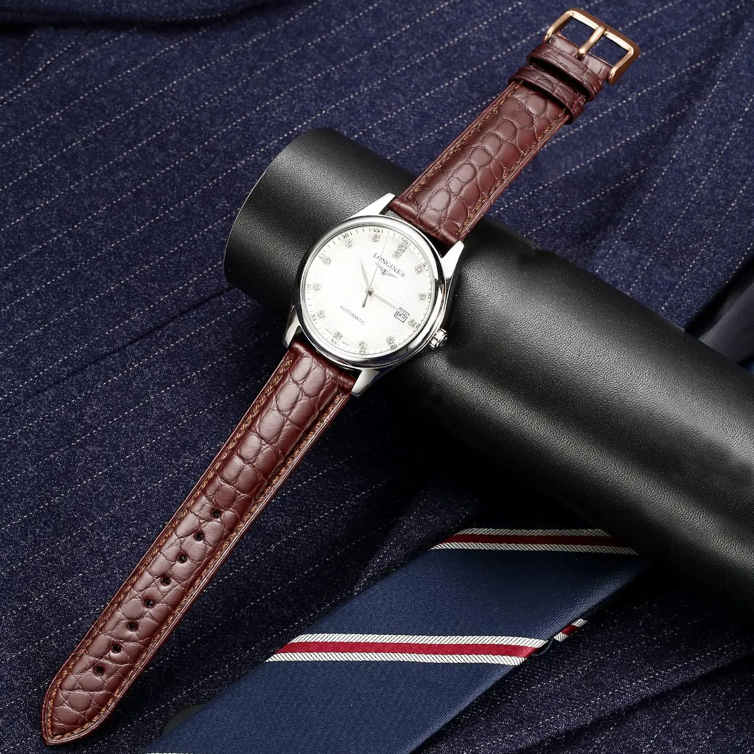 Genuine Crocodile Leather Loop SmartWatch Strap for Men Women Moran Alligator ascent eon Leather Quick Release Watch Band 18mm 19mm 20mm 22mm 23mm 24mm Replacement 