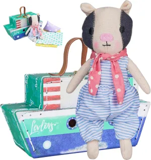 germinate assistant exemplary chronological Pig on a Boat Toy Baby Registry Gift Pig in The Boat Linen Toy Plush Toy LEVLOVS 