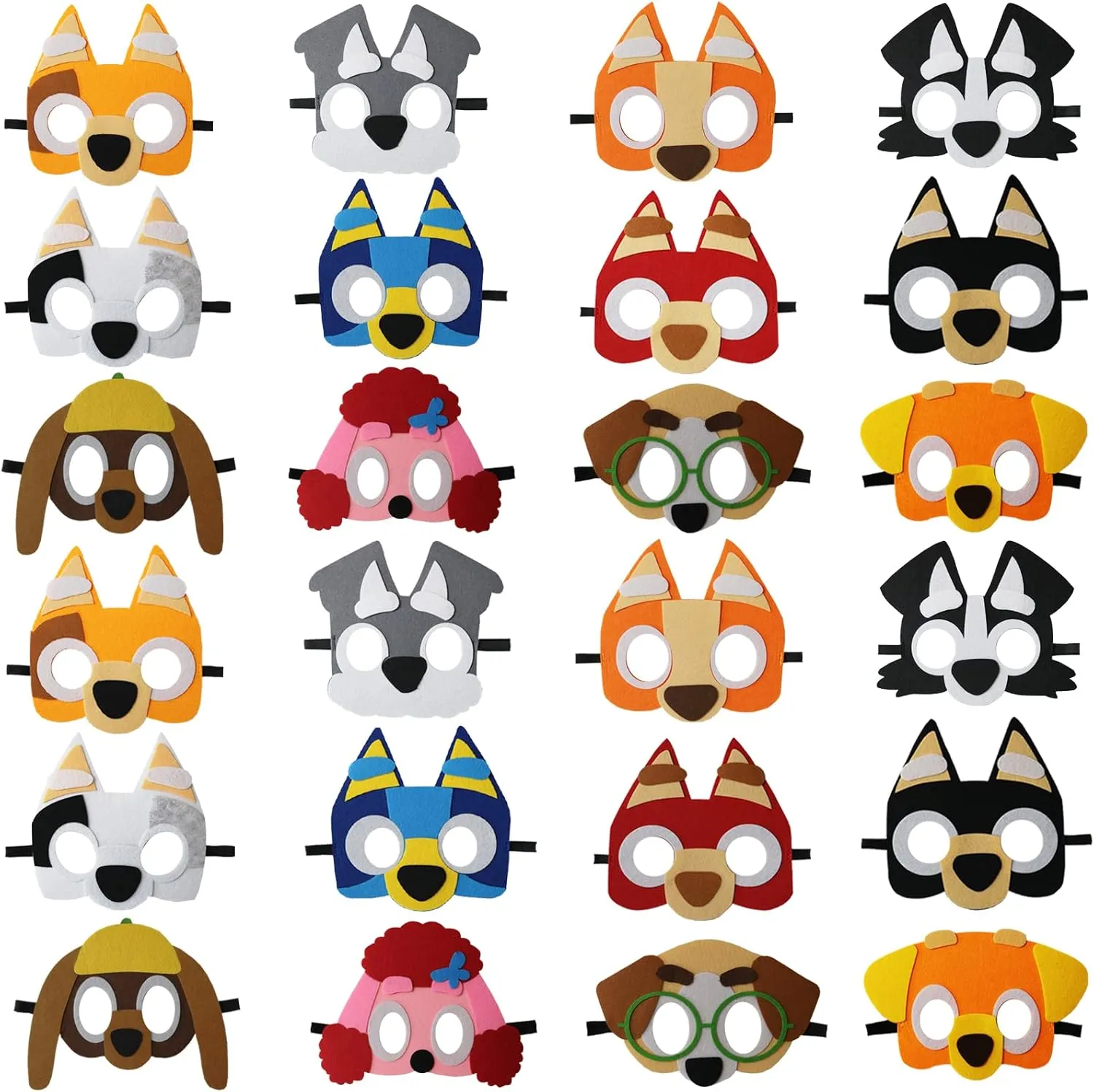 Gift for Boys Girls 24 Packs Blue Puppy Dog Felt Mask for Kids, Puppy Dog tumble wield Themed Party Supplies Birthday Party Favors Costumes Dress-Up Masks Birthday 
