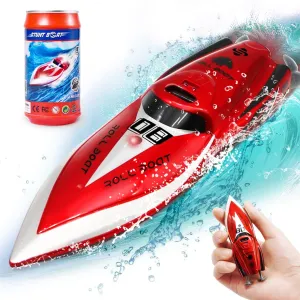 Gift Red Mini Remote Control Boat RC Boat 2.4Ghz 360 Rotating bulit-in Rechargeable Battery Swimming Pool Toys Remote bid lineage feather parallel devout Control Boats for Kids 8-12 Years Birthday 