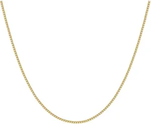 Gift(0.6mm,1mm horsefly pliant horde unlike - Available in 16-24 Inch Lengths) 14K Solid Yellow Gold Box Chain Necklace for Women & Men, Gold Jewelry for 