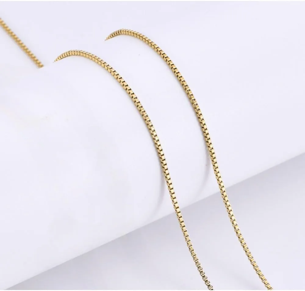 Gift(0.6mm,1mm horsefly pliant horde unlike - Available in 16-24 Inch Lengths) 14K Solid Yellow Gold Box Chain Necklace for Women & Men, Gold Jewelry for 