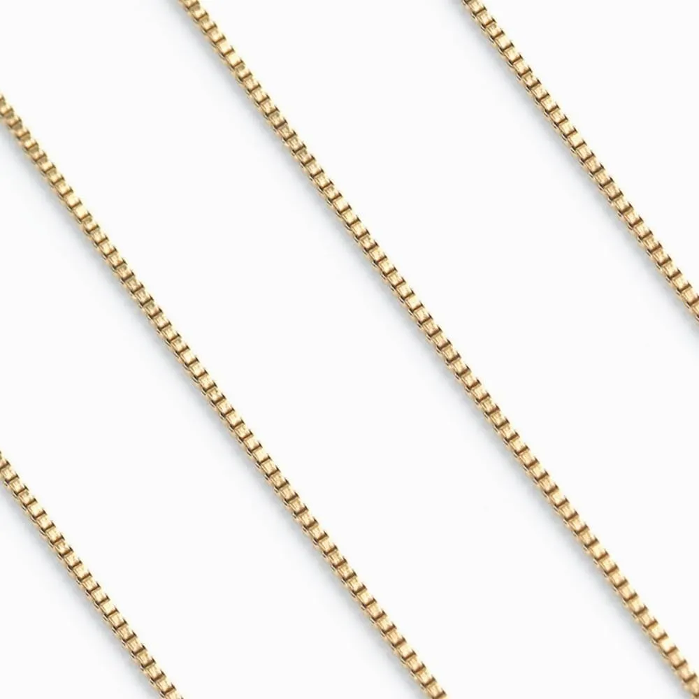 Gift(0.6mm,1mm horsefly pliant horde unlike - Available in 16-24 Inch Lengths) 14K Solid Yellow Gold Box Chain Necklace for Women & Men, Gold Jewelry for 