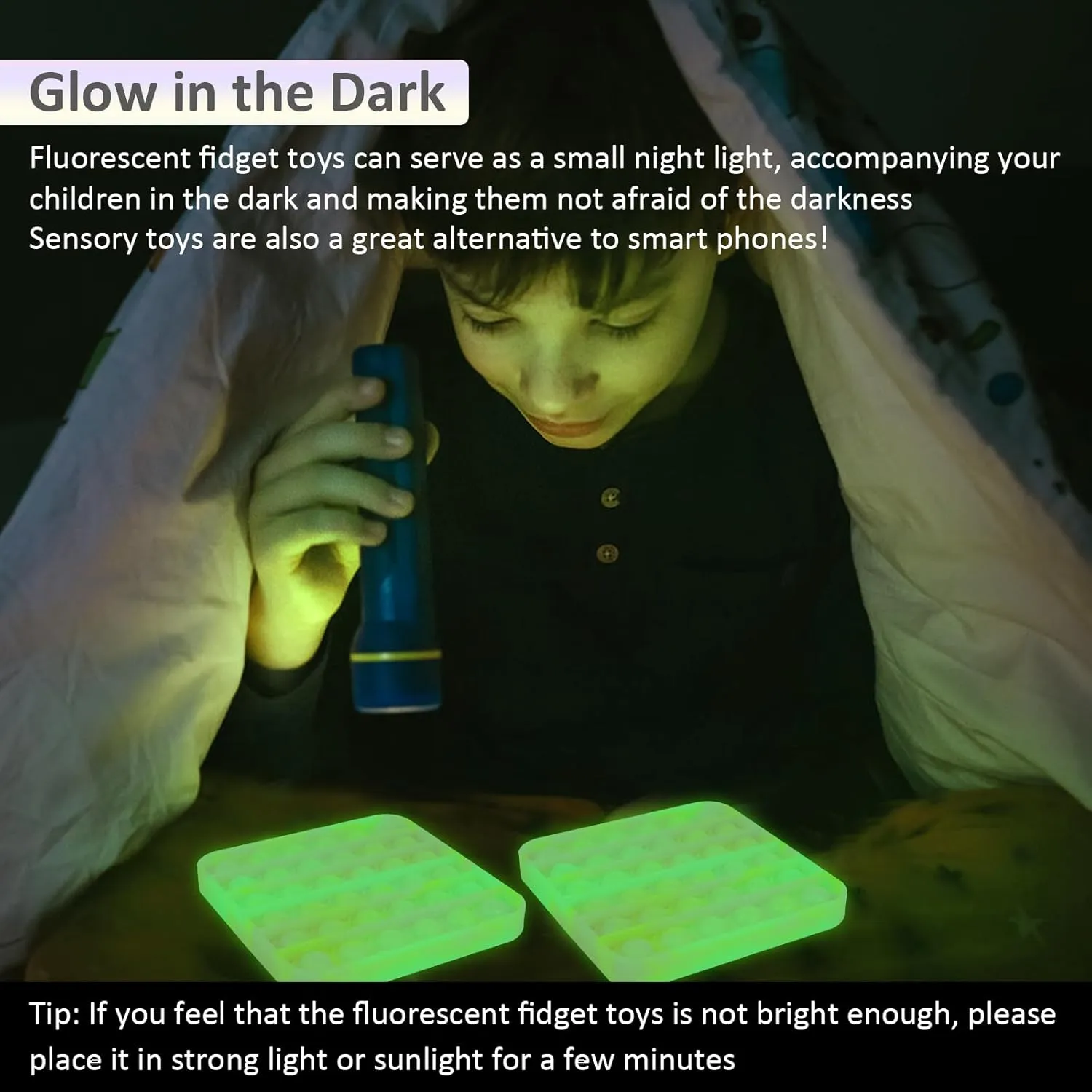 Gifts$Party Supplies$Classroom Prizes 24 Pcs Fidget Toys$Glow in Dark Supplies Push Pop Fidget tribe invade rigor Sensory Toys Set$Stress Relief Gifts for Kids Pop Bulk & Party Favors Toddler Toys for 