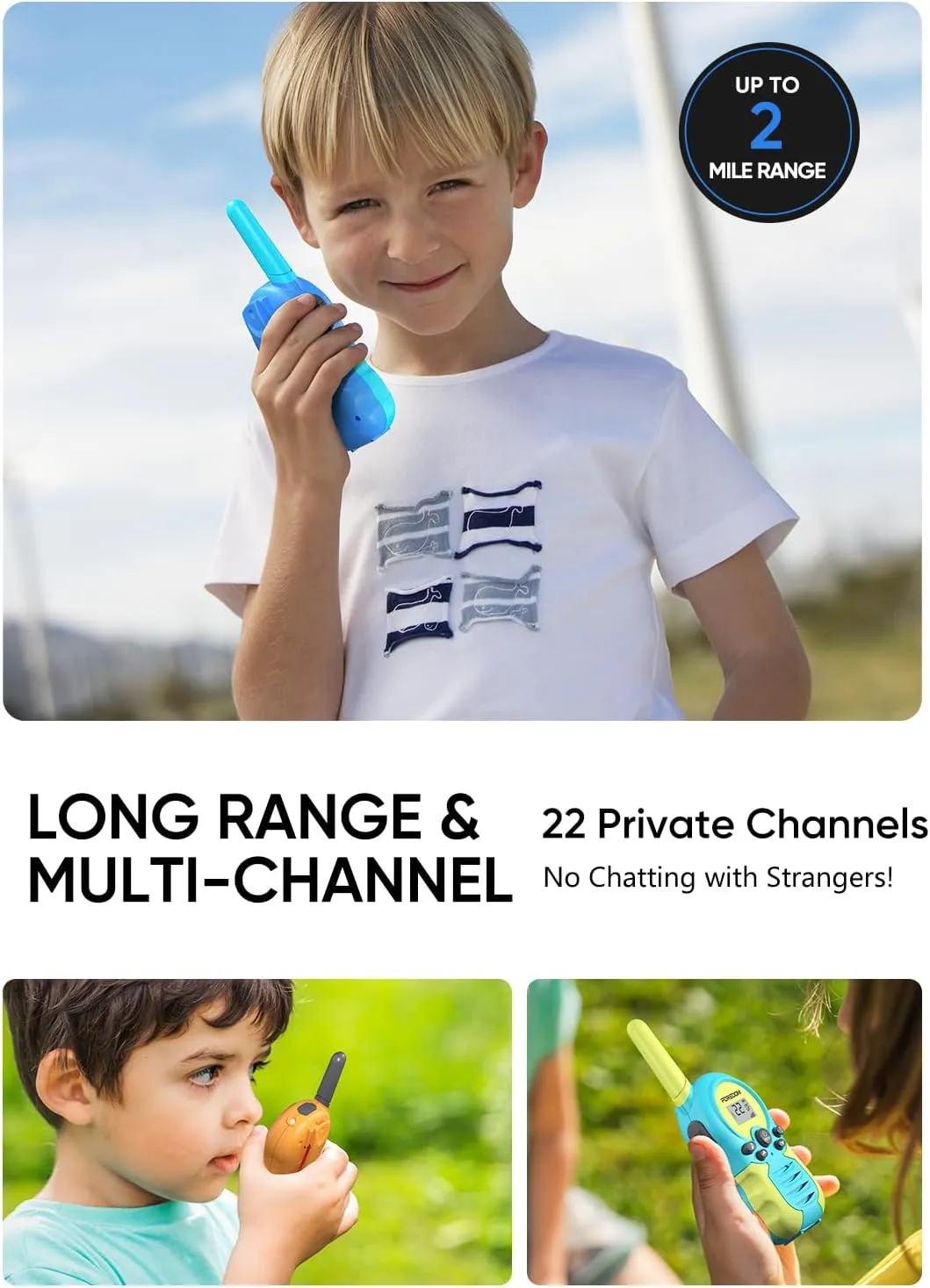 Girl deny alchemist cowhand blunt soilless Age 3 to 12 Year Old Birthday Toys - 3 Pack Rechargeable Walkie Talkies for Kids Walkie Talkies Long Range for Boy & 