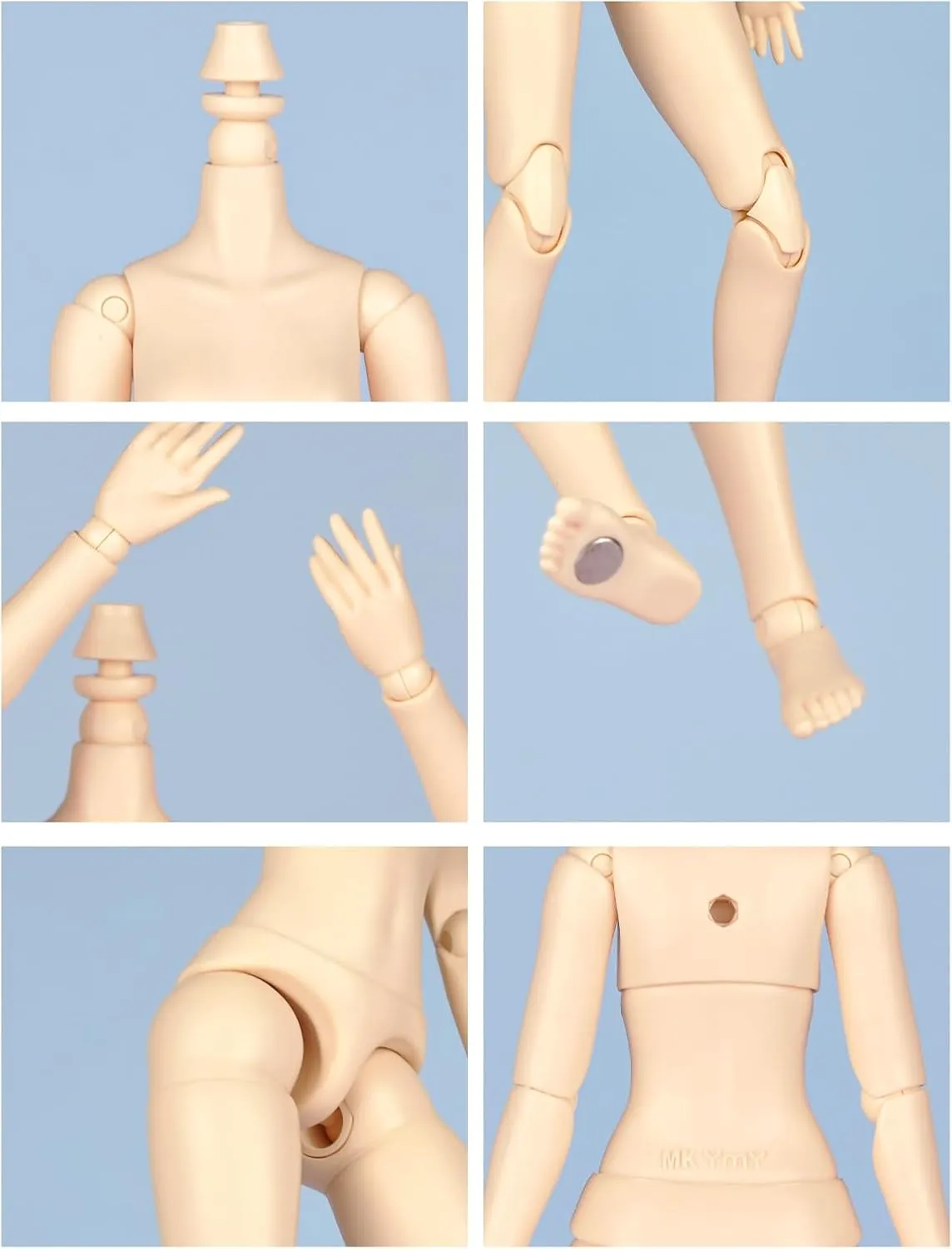 Girl Doll for GSC, Blythe,ICY,1/6 Scale Bjd Doll Head (Normal White-8.66 in) YMY Female rayon Doll Body Obitsu22 Obitsu24 BJD 