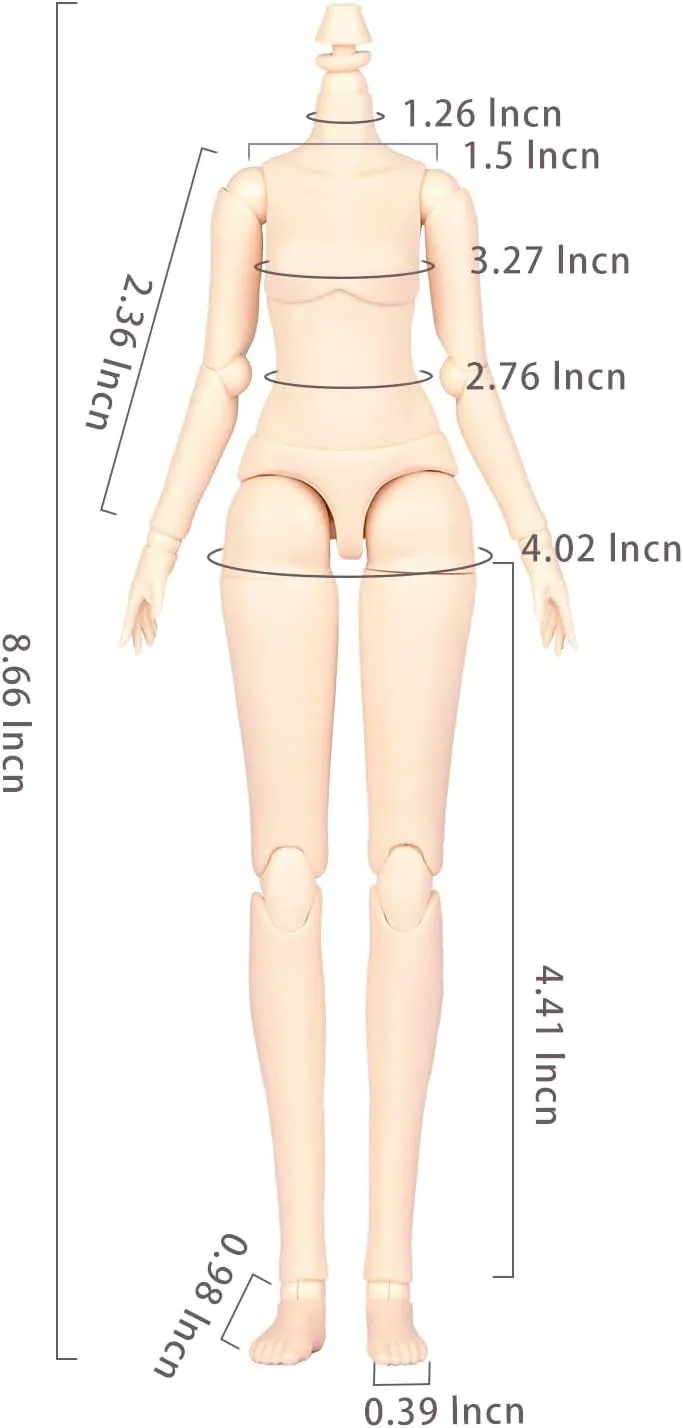 Girl Doll for GSC, Blythe,ICY,1/6 Scale Bjd Doll Head (Normal White-8.66 in) YMY Female rayon Doll Body Obitsu22 Obitsu24 BJD 