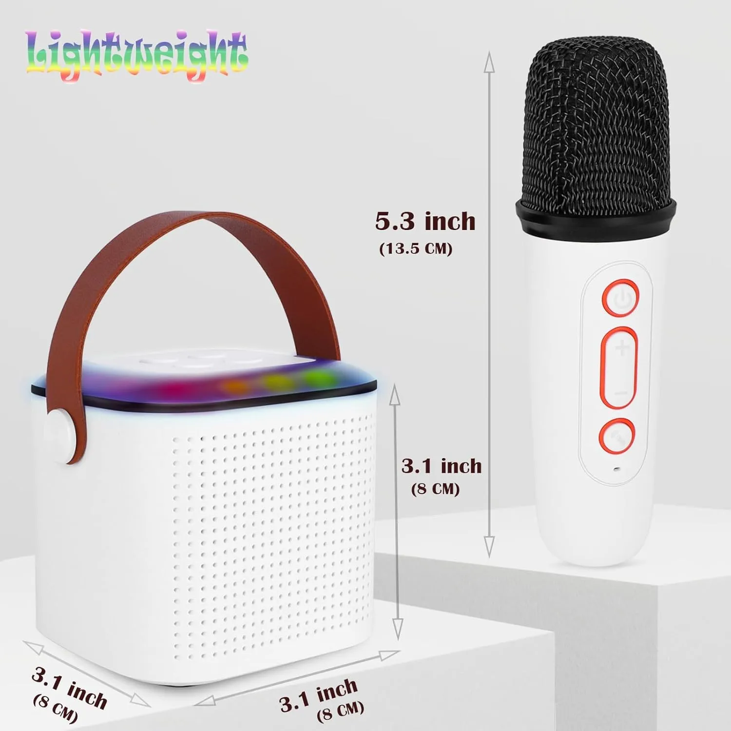 Girls 4, 5, 6, 7, 8 Year Old (White 2 Mic) SOHAPY Mini Kids Karaoke Machine, Portable Bluetooth Speaker with Wireless Microphone Toy for 4-12 Years Old Kids Christmas Birthday travel Gifts, Music Toys for 