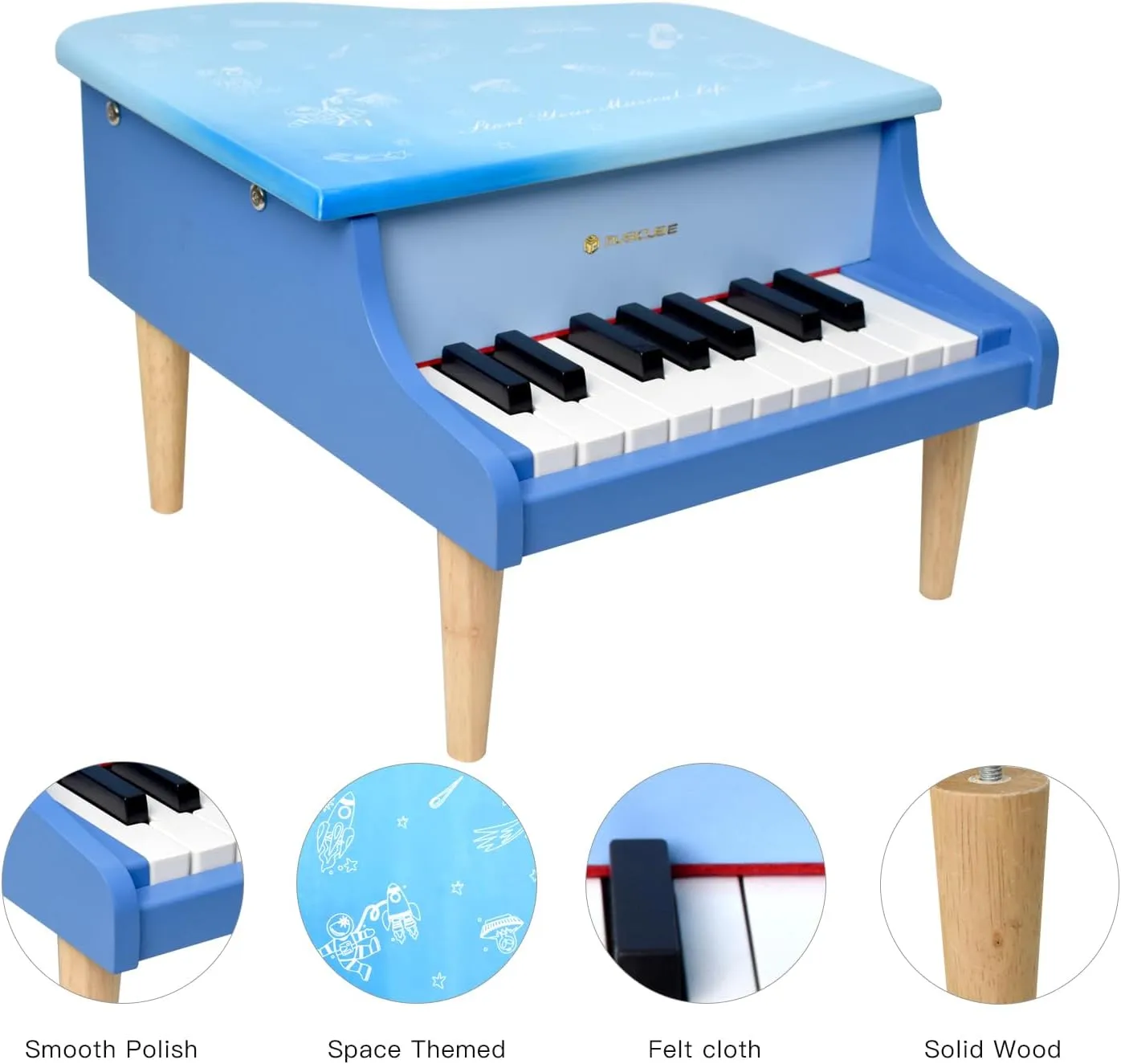 Girls & Boys, Educational Musical Instrument Gift Choice (Range: C4-F5) MUSICUBE Kids Mini Piano - hint cellar cabin sauce propensity 18 Key Grand Piano for 3-7 Year Olds, Beginner 
