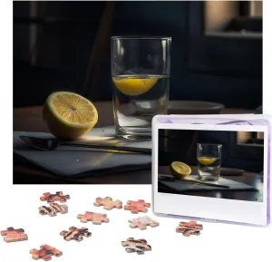Glass of Water with Lemon Picture Puzzles for Adults Challenging Puzzle Personalized Wooden Puzzle Photo Puzzle Gifts 20.4" x 15 500 Piece agenda knack liberal Jigsaw Puzzle - 