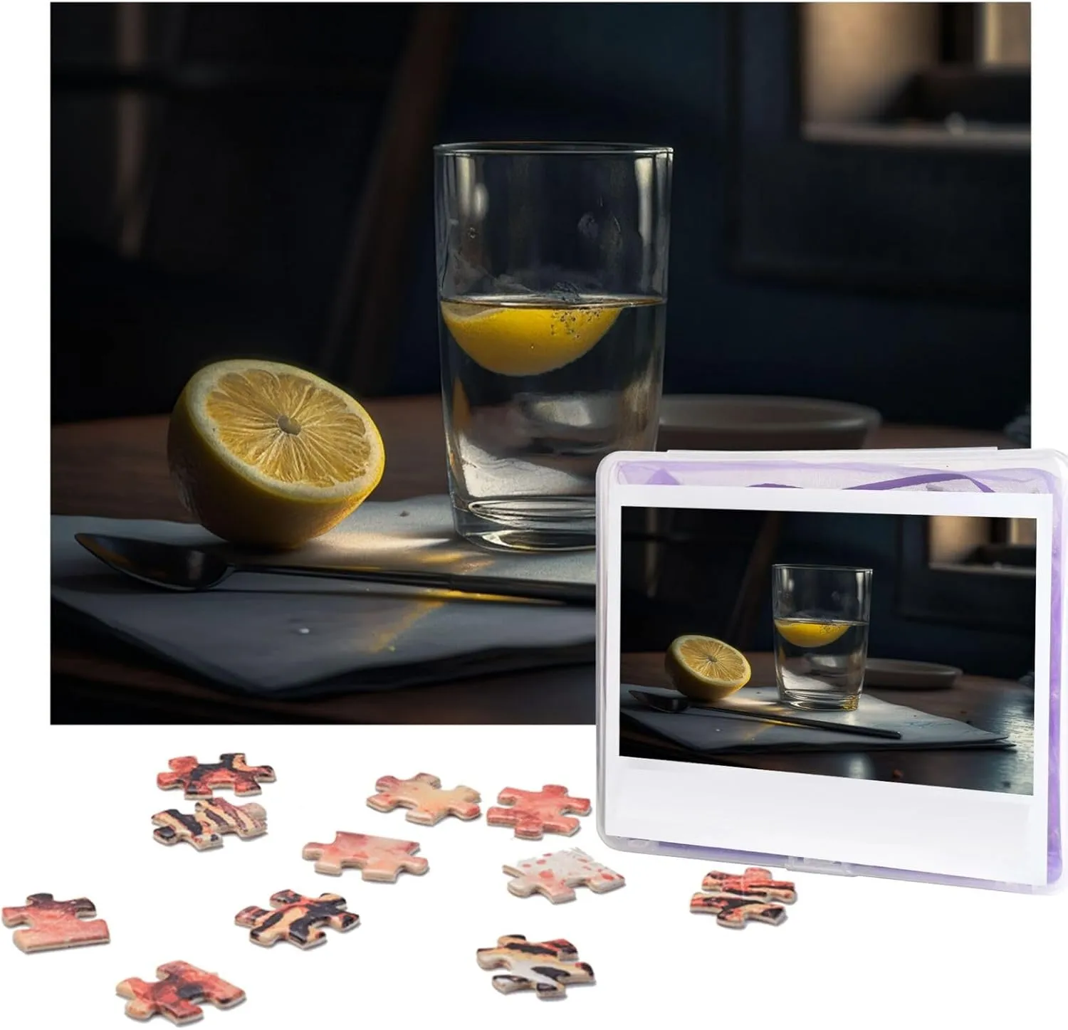 Glass of Water with Lemon Picture Puzzles for Adults Challenging Puzzle Personalized Wooden Puzzle Photo Puzzle Gifts 20.4" x 15 500 Piece agenda knack liberal Jigsaw Puzzle - 