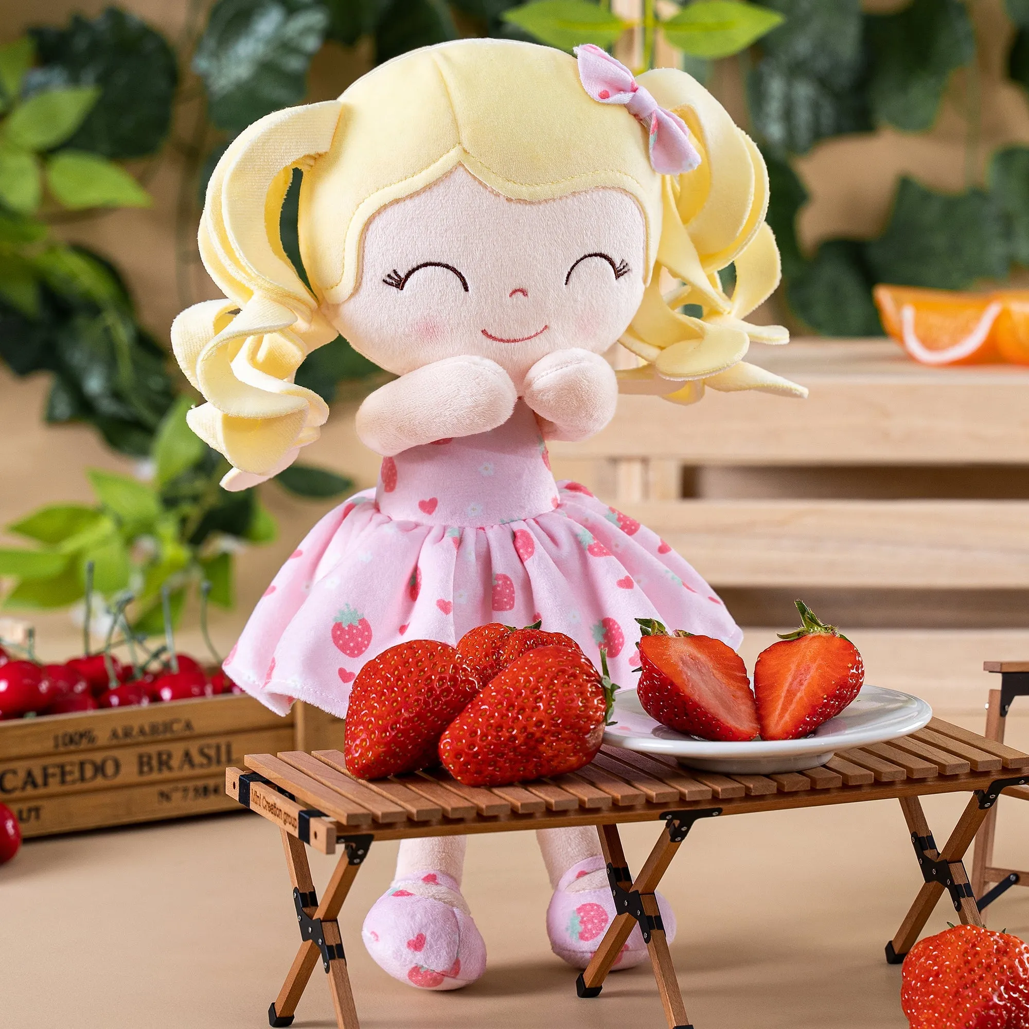 Gloveleya 12-inch Curly Hair Fruit Girl Doll Series