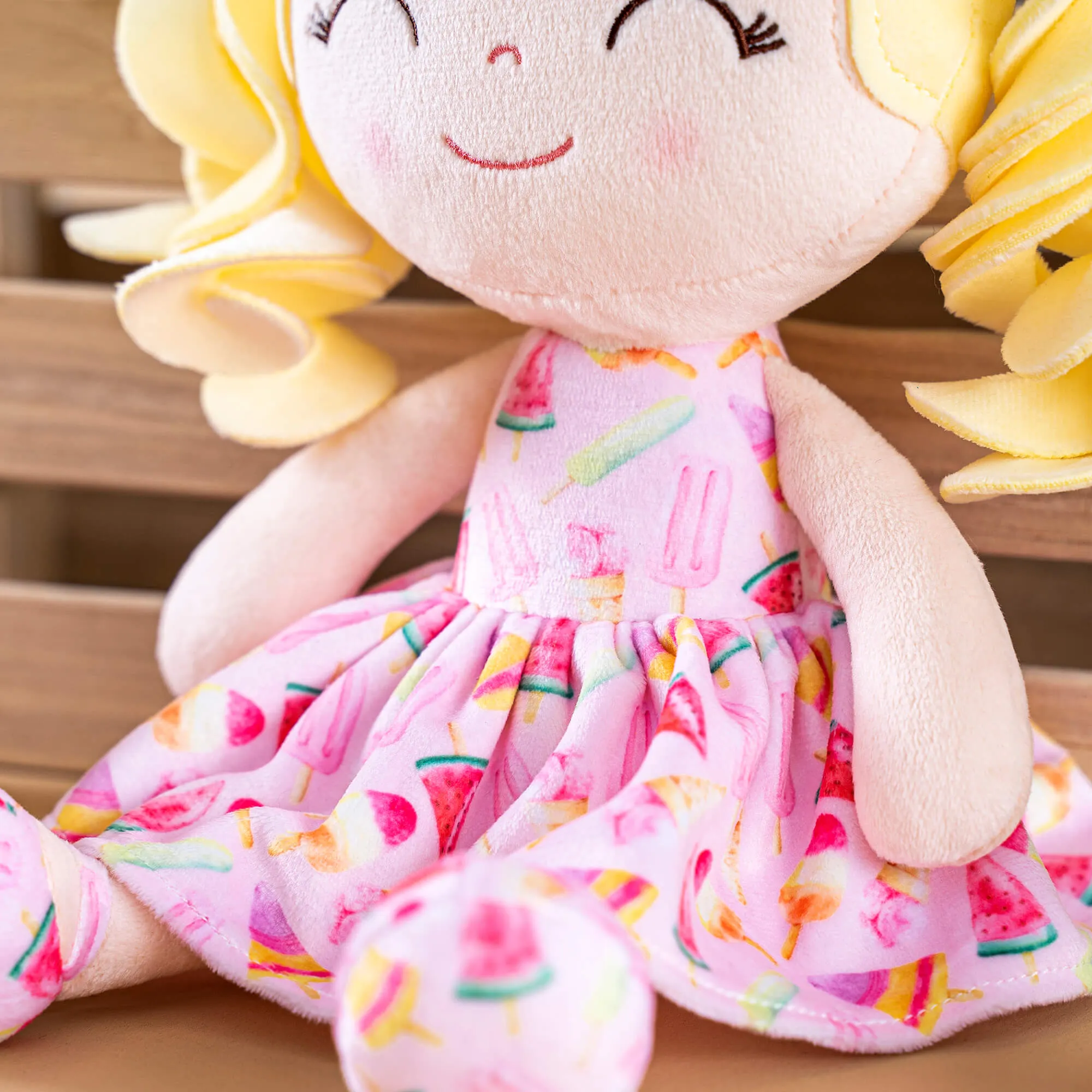 Gloveleya 12-inch Personalized Curly Hair Fruit Girl Doll Ice cream