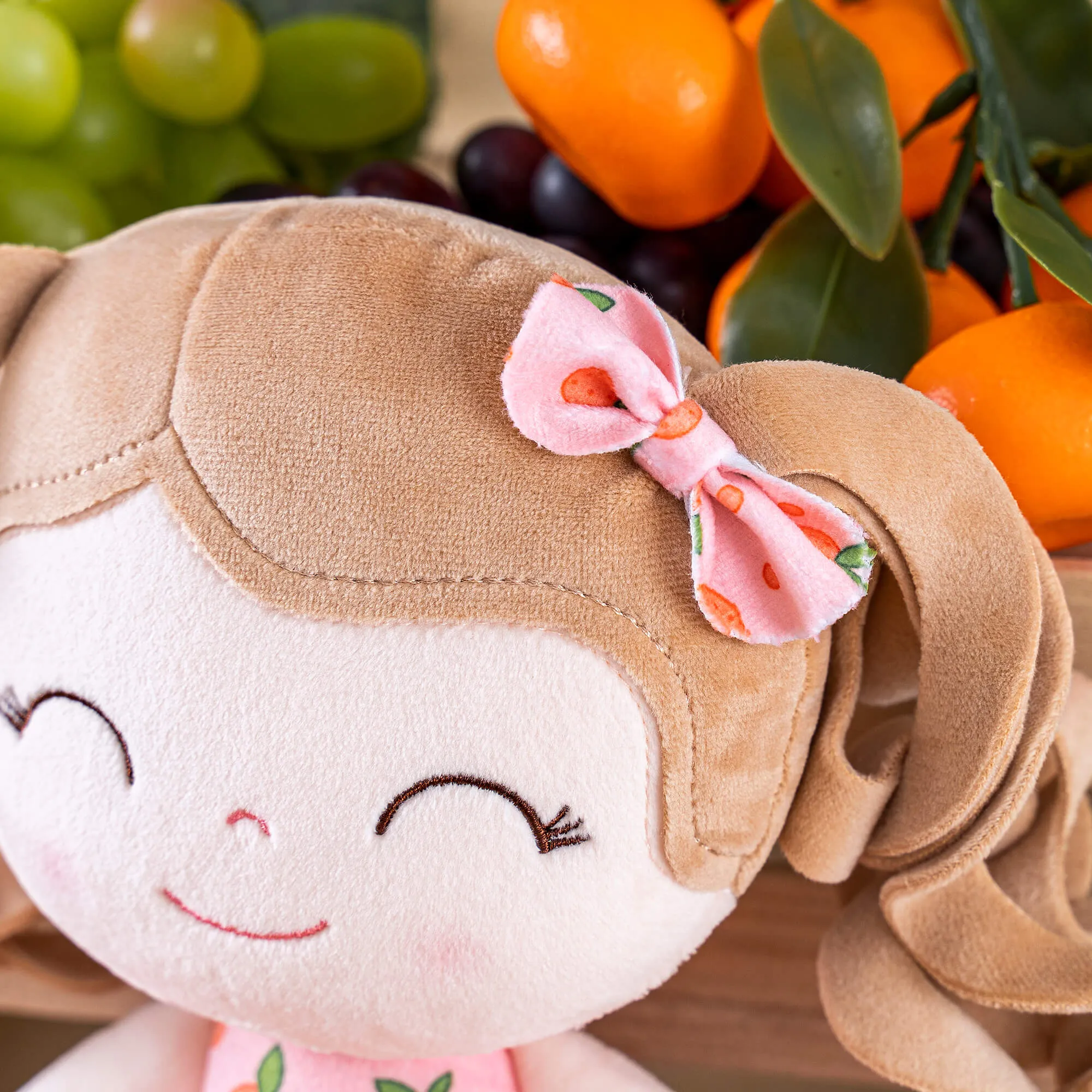 Gloveleya 12-inch Personalized Curly Hair Fruit Girl Doll Orange