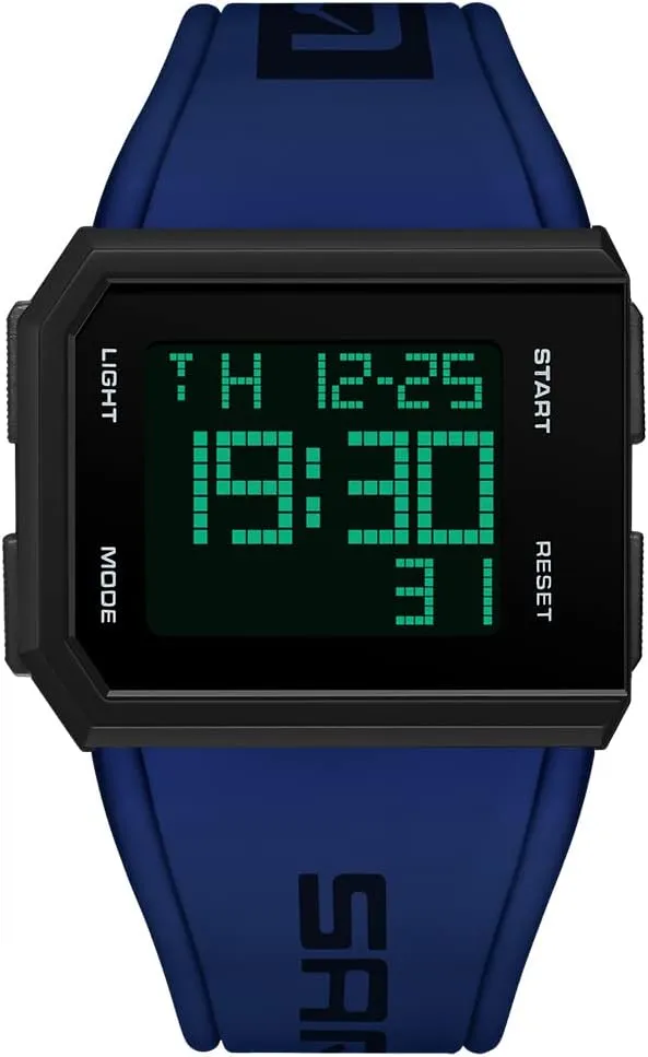 Glow Waterproof Wristwatch Fashion Casual optical restrict Versatile Men's and Women's Simple Digital Watch XCZAP Men's Multi-Functional Square Sports 