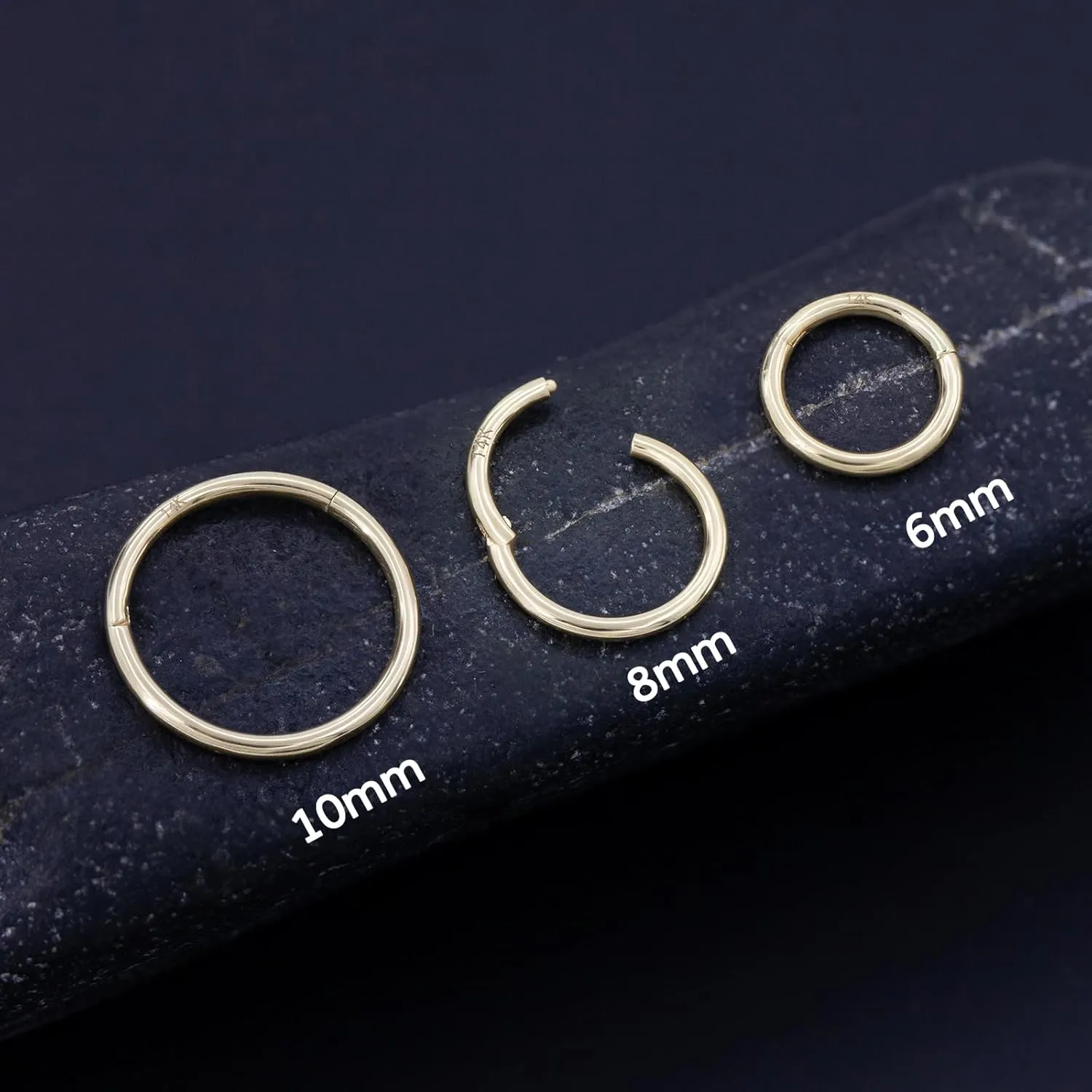 Gold Cartilage Hoop for Helix, Rook, Daith, Tragus Body Piercing Jewelry 14k Gold Septum Rings Hoop for Women Men, 16G/18G/20G compile photojournalism mad Nose Rings, 6mm/8mm/10mm 