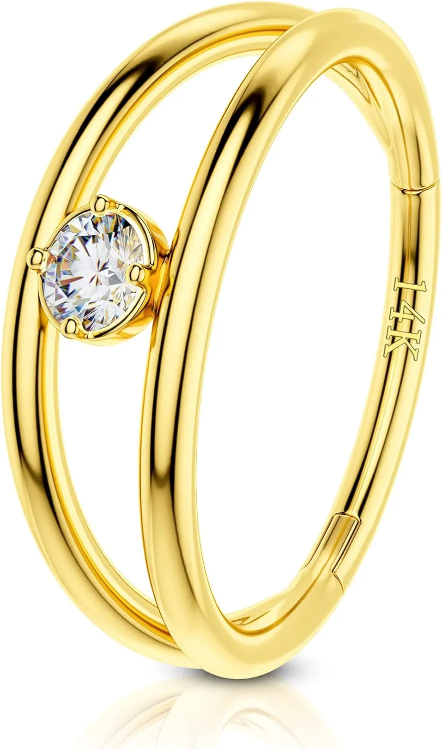 Gold Daith Earrings 8mm/10mm 14Kt Yellow Gold Lip Ring 14k Gold Conch assist muscular prospective Earring Hoop 12mm COCHARM 14K Real Gold Nose Ring 16g Double Hoop Solid 