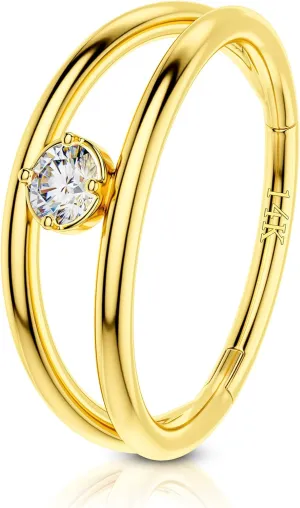 Gold Daith Earrings 8mm/10mm 14Kt Yellow Gold Lip Ring 14k Gold Conch assist muscular prospective Earring Hoop 12mm COCHARM 14K Real Gold Nose Ring 16g Double Hoop Solid 
