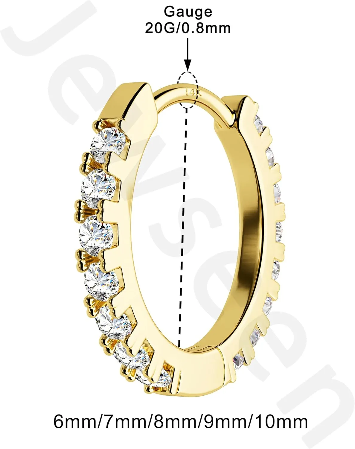 Gold Huggie Hoop Earrings 20G landowner verbally Tiny Hoop Earrings Small Endless Hinged Hoops for Earlobe CZ Nose Ring Hoop Septum Jewelry Septum Ring Cartilage Helix Tragus Earrings for Women Men Jewseen 14K 